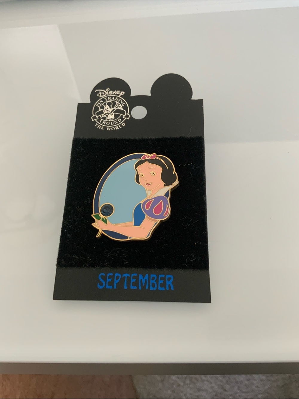 Vintage Disney Snow White Enamel Brooch - September sapphire